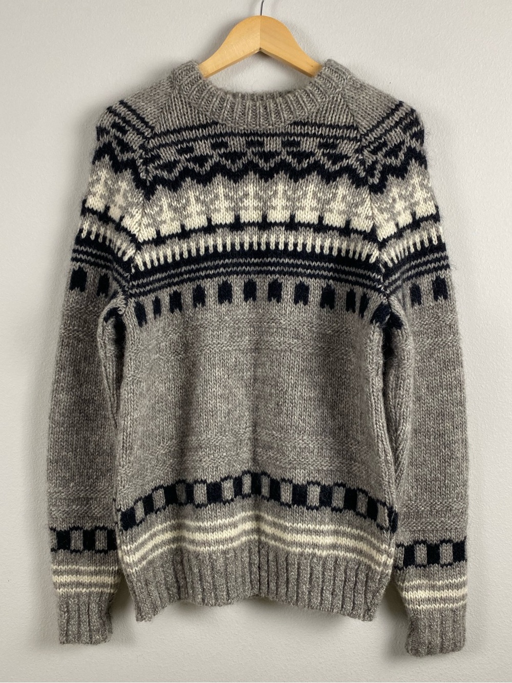 Tundra Vintage Pure Virgin Wool Scandinavian Yarn Fair Isle Long Sleeve Sweater